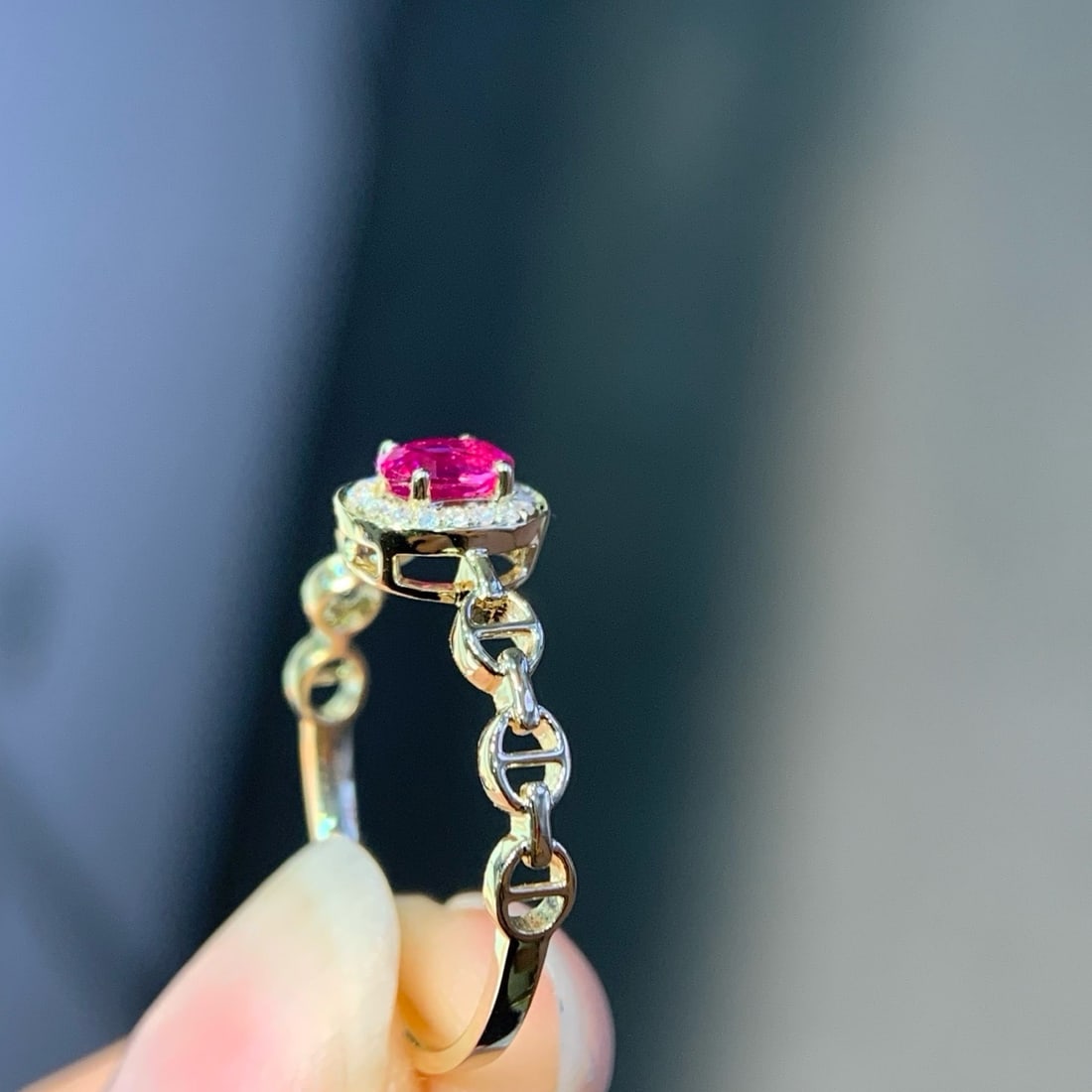 14k Gold 0.41 Ctw Natural Ruby & Diamond Ring - 4