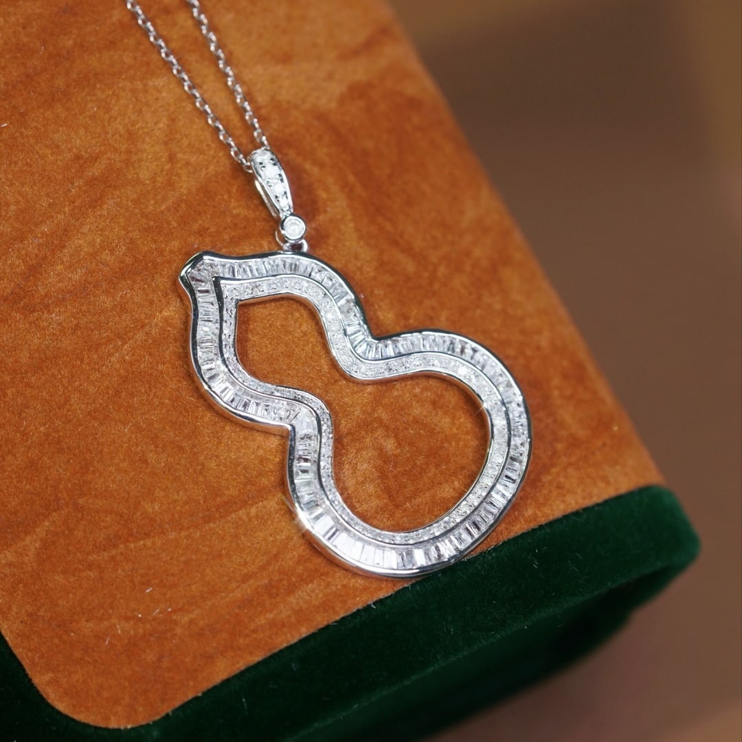 14k Gold 0.88 Ct Natural H Diamond Necklace - 2