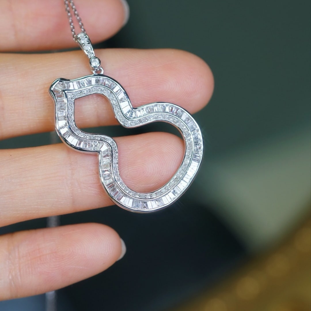 14k Gold 0.88 Ct Natural H Diamond Necklace - 4
