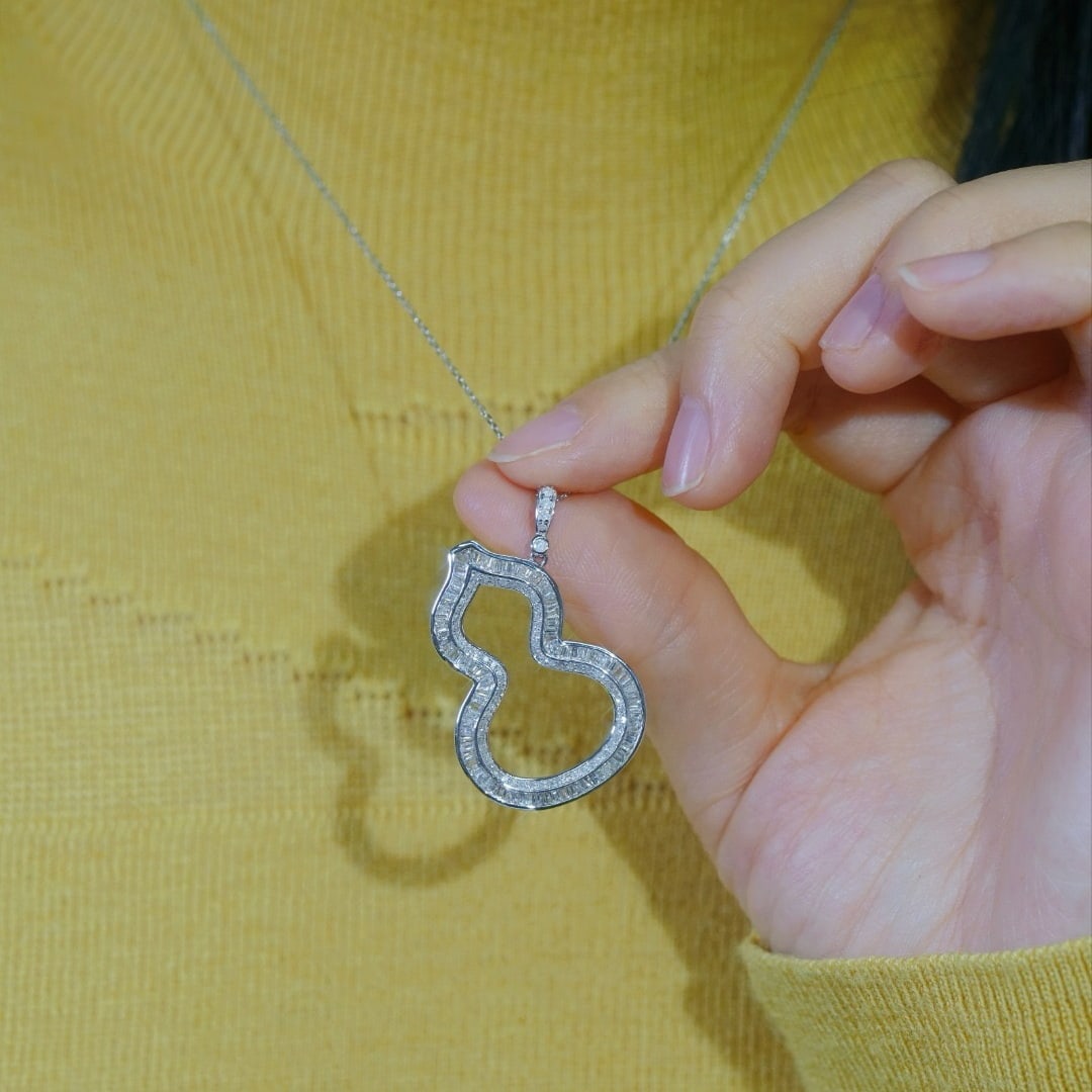 14k Gold 0.88 Ct Natural H Diamond Necklace - 6