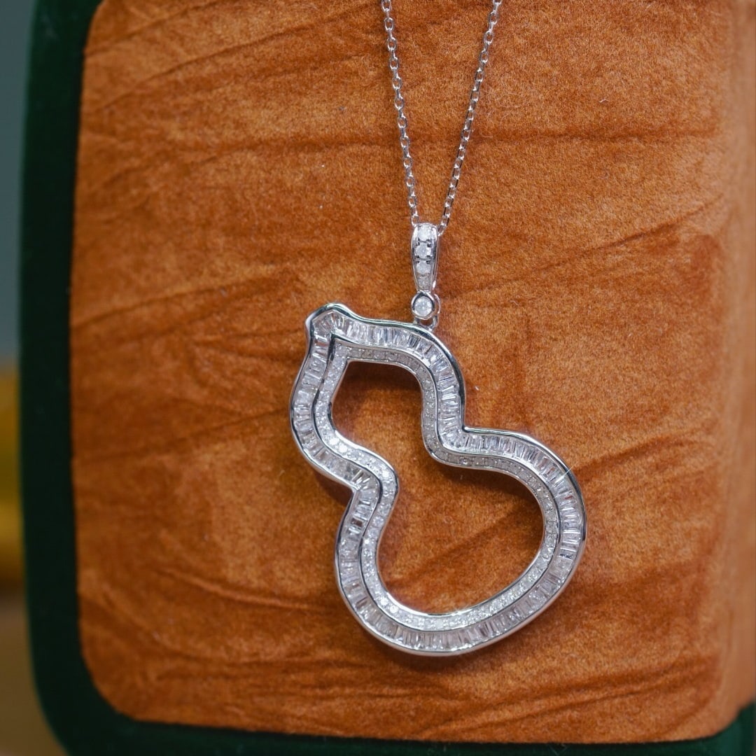 14k Gold 0.88 Ct Natural H Diamond Necklace - 7