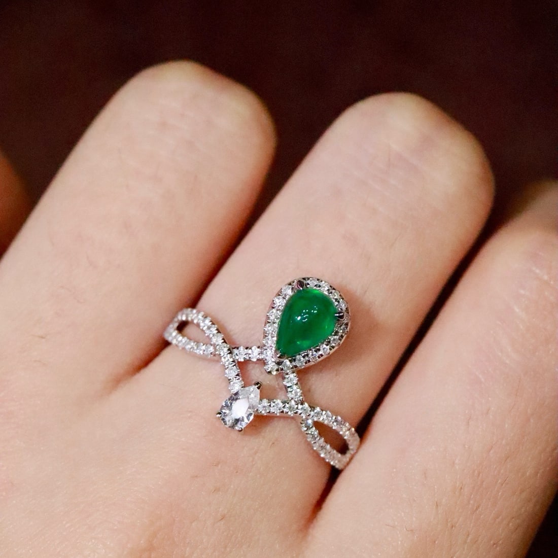14k Gold 0.81 Ctw Natural Emerald & Diamond Ring - 5