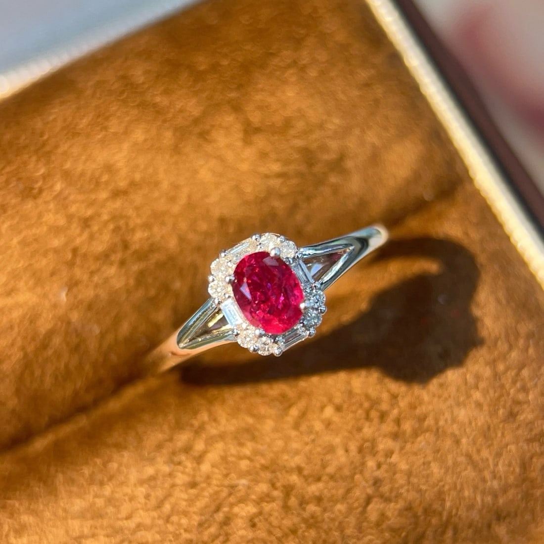 14k Gold 0.6 Ctw Natural Ruby & Diamond Ring: Ref:231176388gold // content:14k // goldring // size:7. 25usmain // gemstone:rubyshape:ovalcarat // weight:0. 5ct // color:redtreatment:naturaladjacent // gemstone // 2 // : //