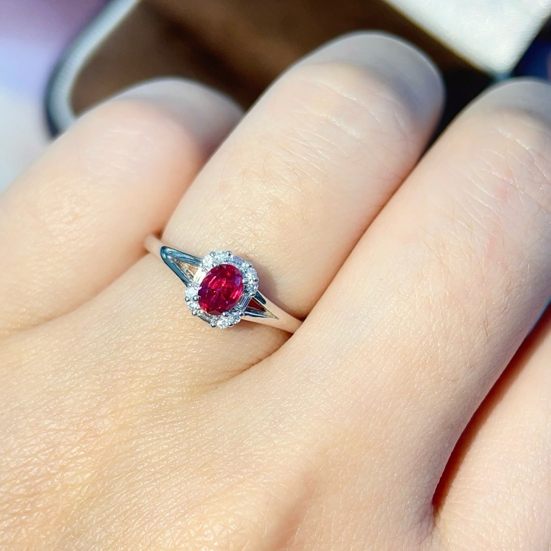 14k Gold 0.6 Ctw Natural Ruby & Diamond Ring - 6