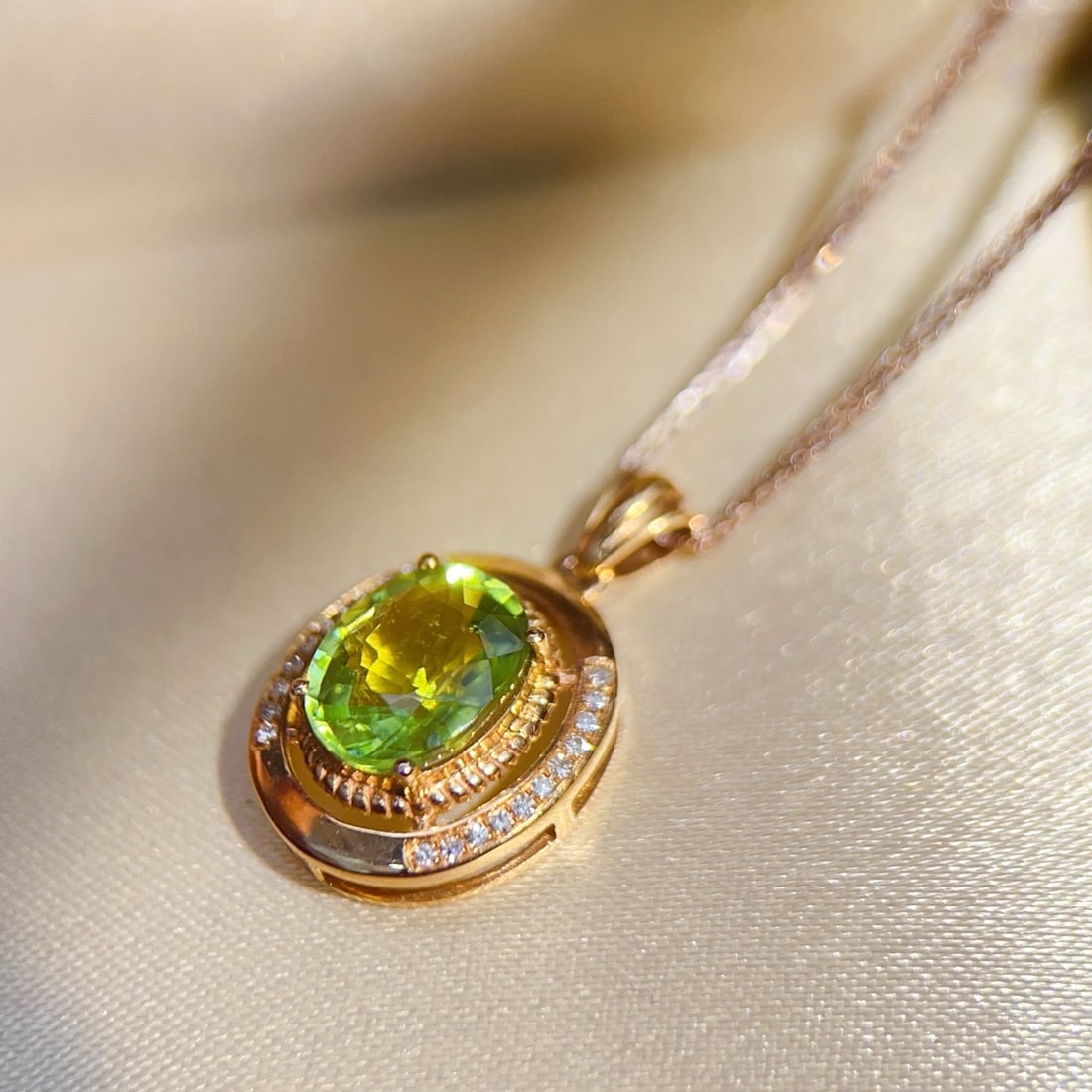 14k Gold 1.81 Ctw Natural Tourmaline & Diamond Pendant( Without Chain ) - 5