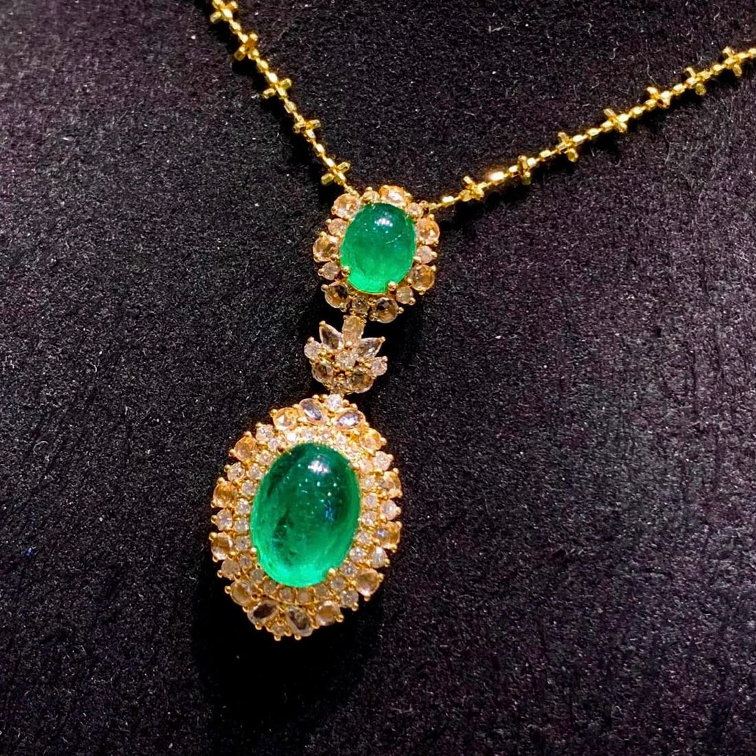 14k Gold 2.65 Ct Natural Emerald & Diamond Pendant( Without Chain ) - 4