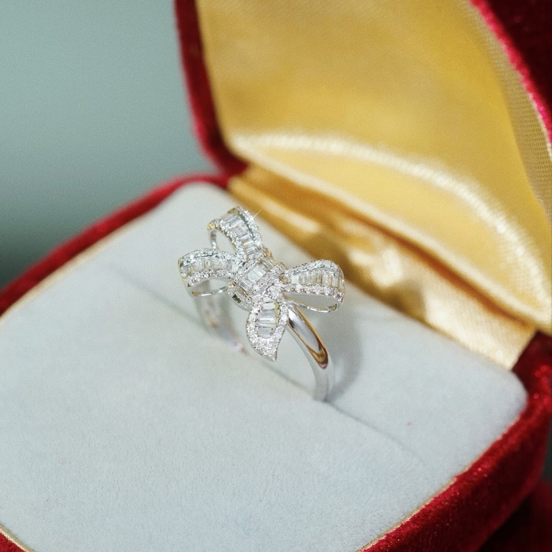 14k Gold 0.50 Ct Natural H Diamond Ring - 4