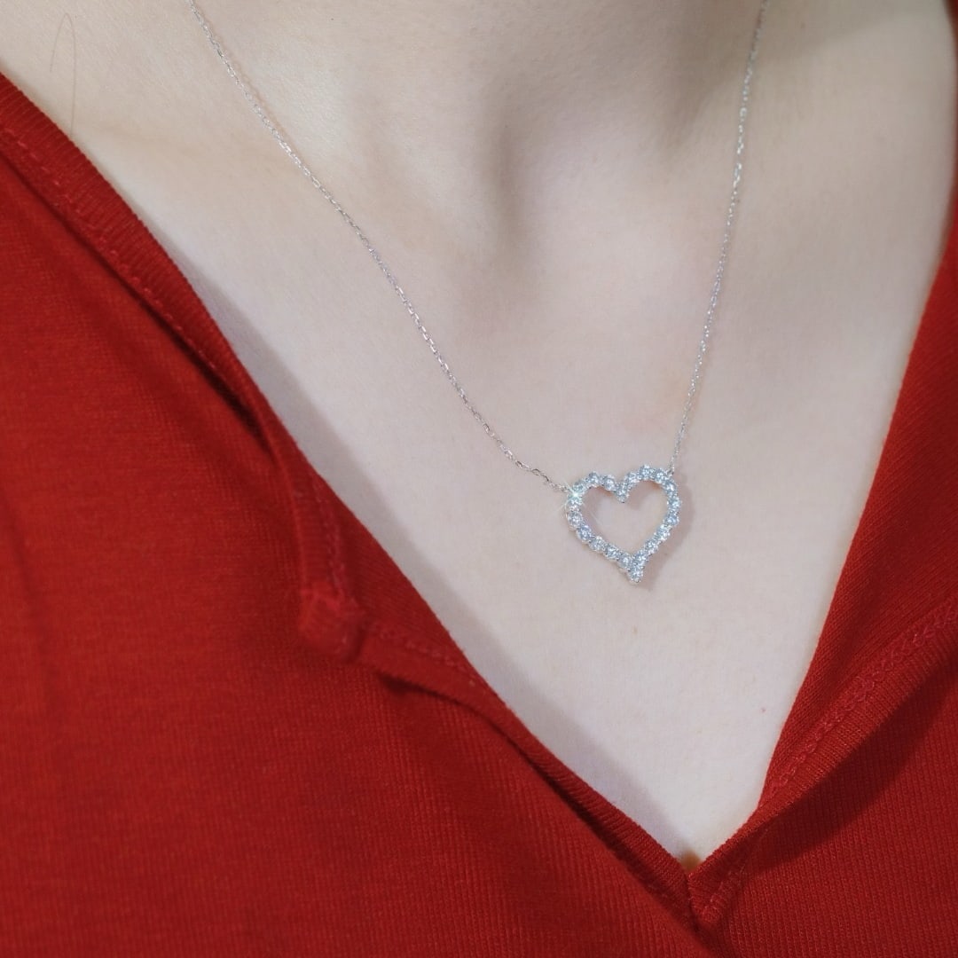 14k Gold 1.00 Ct Natural H Diamond Necklace - 3