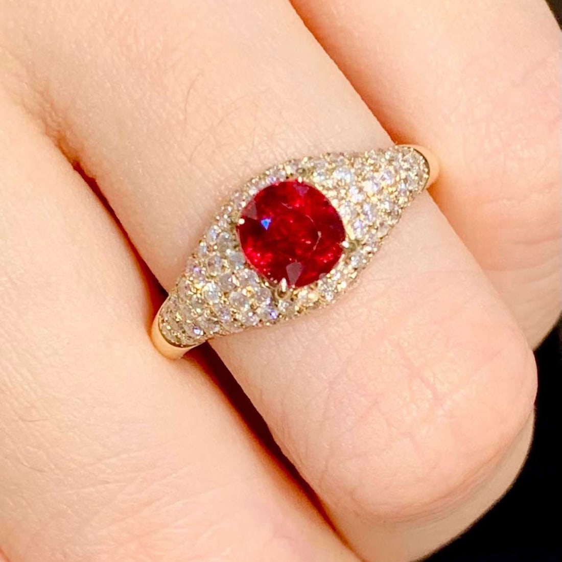 14k Gold 1.1 Ct Natural Ruby & Diamond Ring - 3
