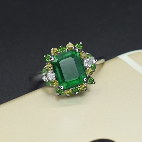 14k Gold 2.73 Ctw Natural Emerald & Diamond Ring - 3