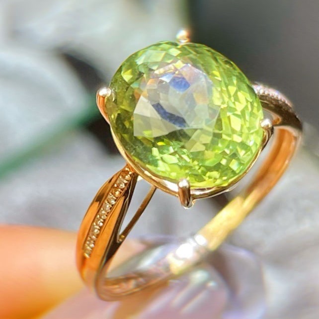 14k Gold 6.17 Ct Natural Tourmaline & Diamond Ring - 3