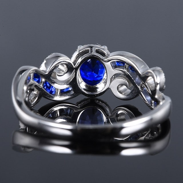 14k Gold 1.10 Ctw Natural Sapphire & Sapphire Ring - 4