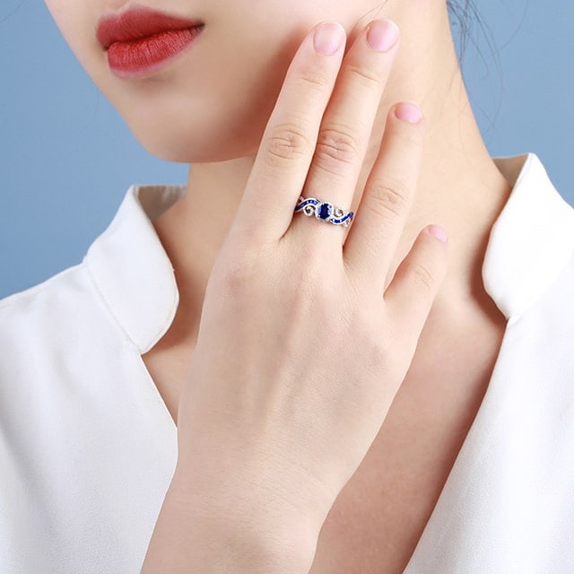 14k Gold 1.10 Ctw Natural Sapphire & Sapphire Ring - 5