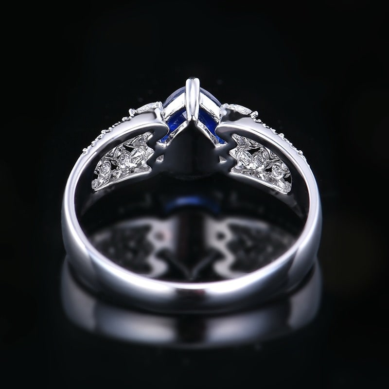 14k Gold 1.66 Ctw Natural Sapphire & Diamond Ring - 5