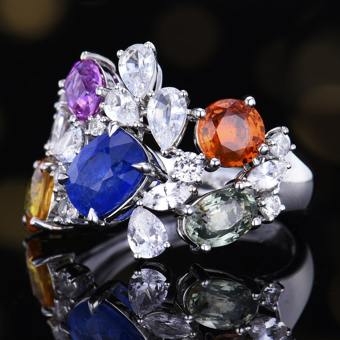 14k Gold 6.05 Ctw Natural Sapphire & Sapphire Ring - 2