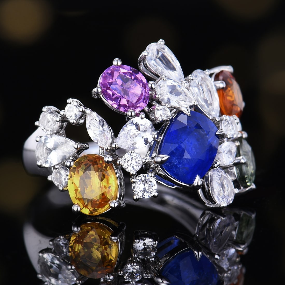 14k Gold 6.05 Ctw Natural Sapphire & Sapphire Ring - 3