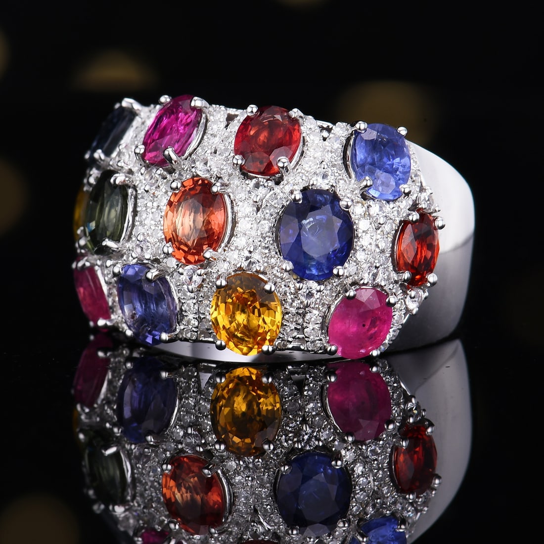 14k Gold 4.65 Ctw Natural Sapphire & Diamond Ring - 2