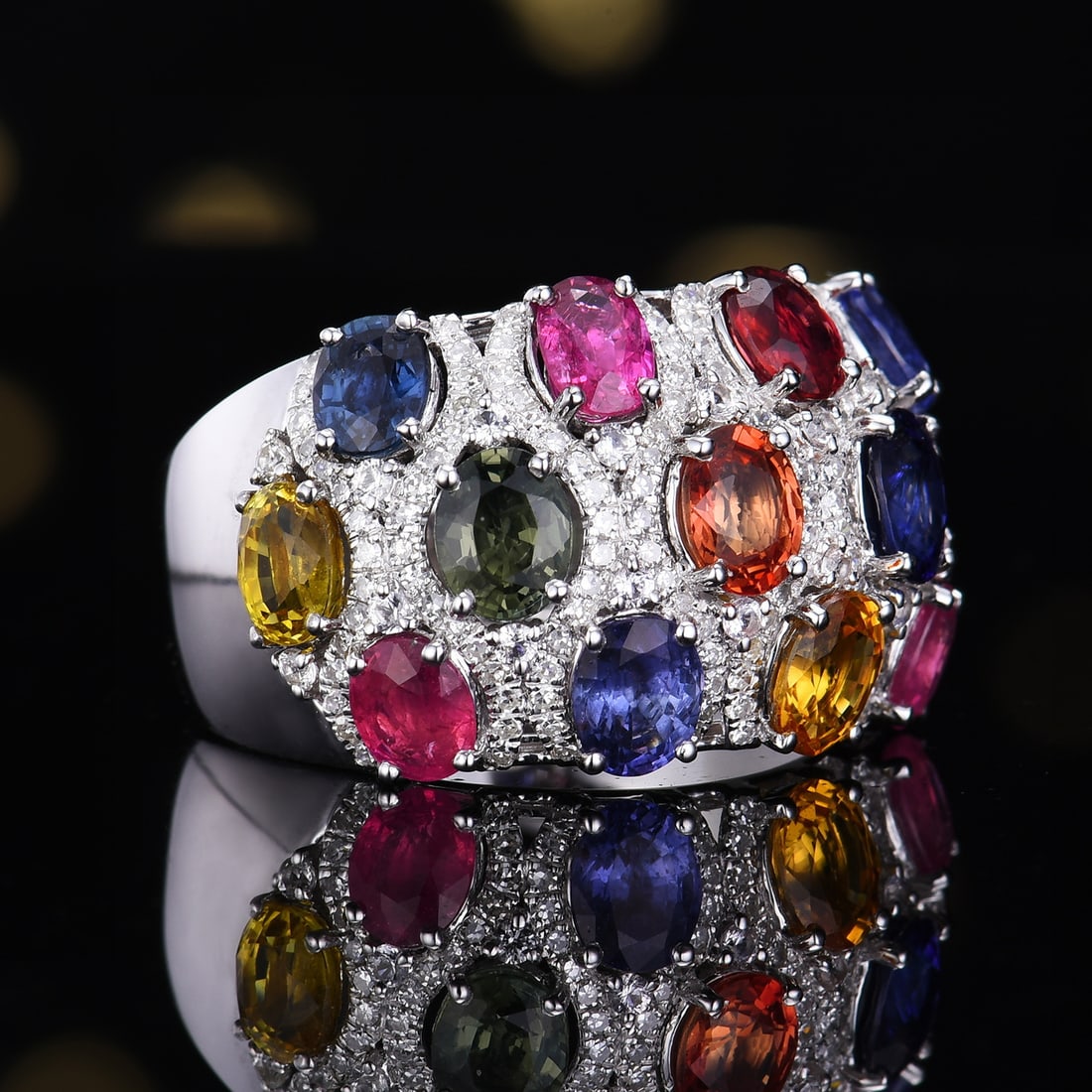 14k Gold 4.65 Ctw Natural Sapphire & Diamond Ring - 3
