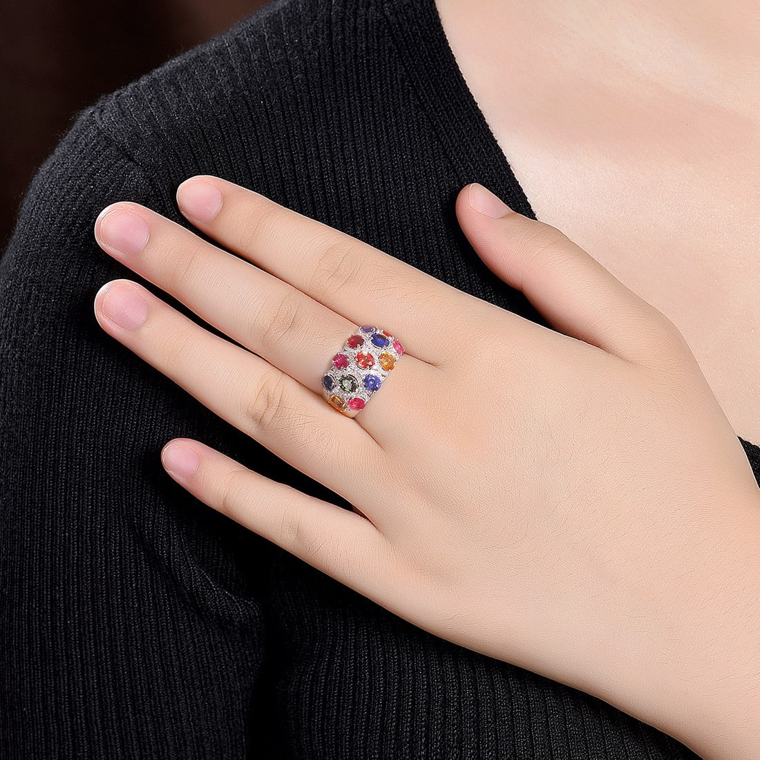 14k Gold 4.65 Ctw Natural Sapphire & Diamond Ring - 5