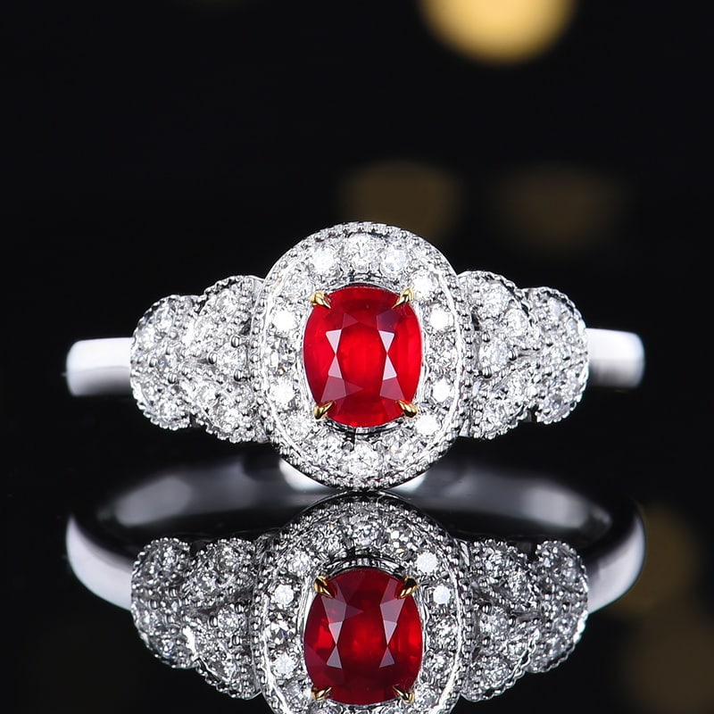 14k Gold 0.55 Ctw Natural Ruby & Diamond Ring (1 of 6)