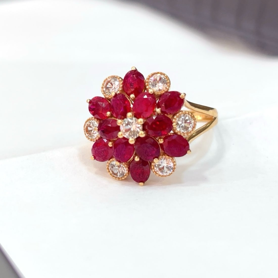 14k Gold 3.45 Ct Natural Ruby & Sapphire Ring (1 of 7)