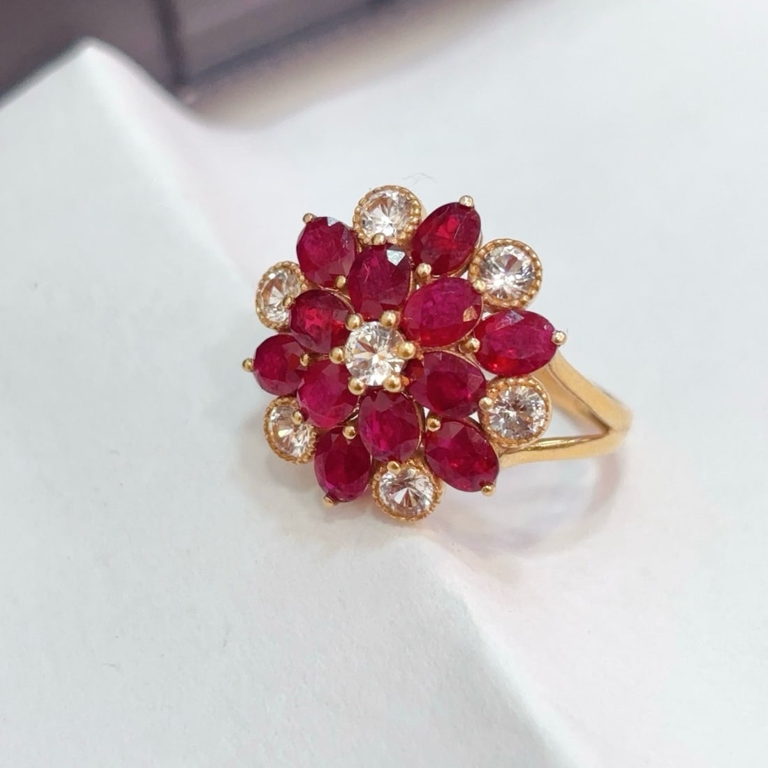 14k Gold 3.45 Ct Natural Ruby & Sapphire Ring - 3