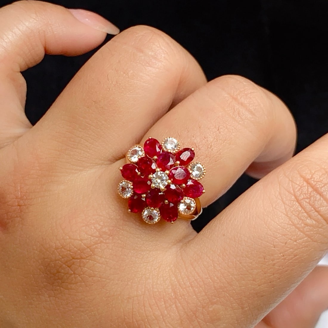 14k Gold 3.45 Ct Natural Ruby & Sapphire Ring - 5