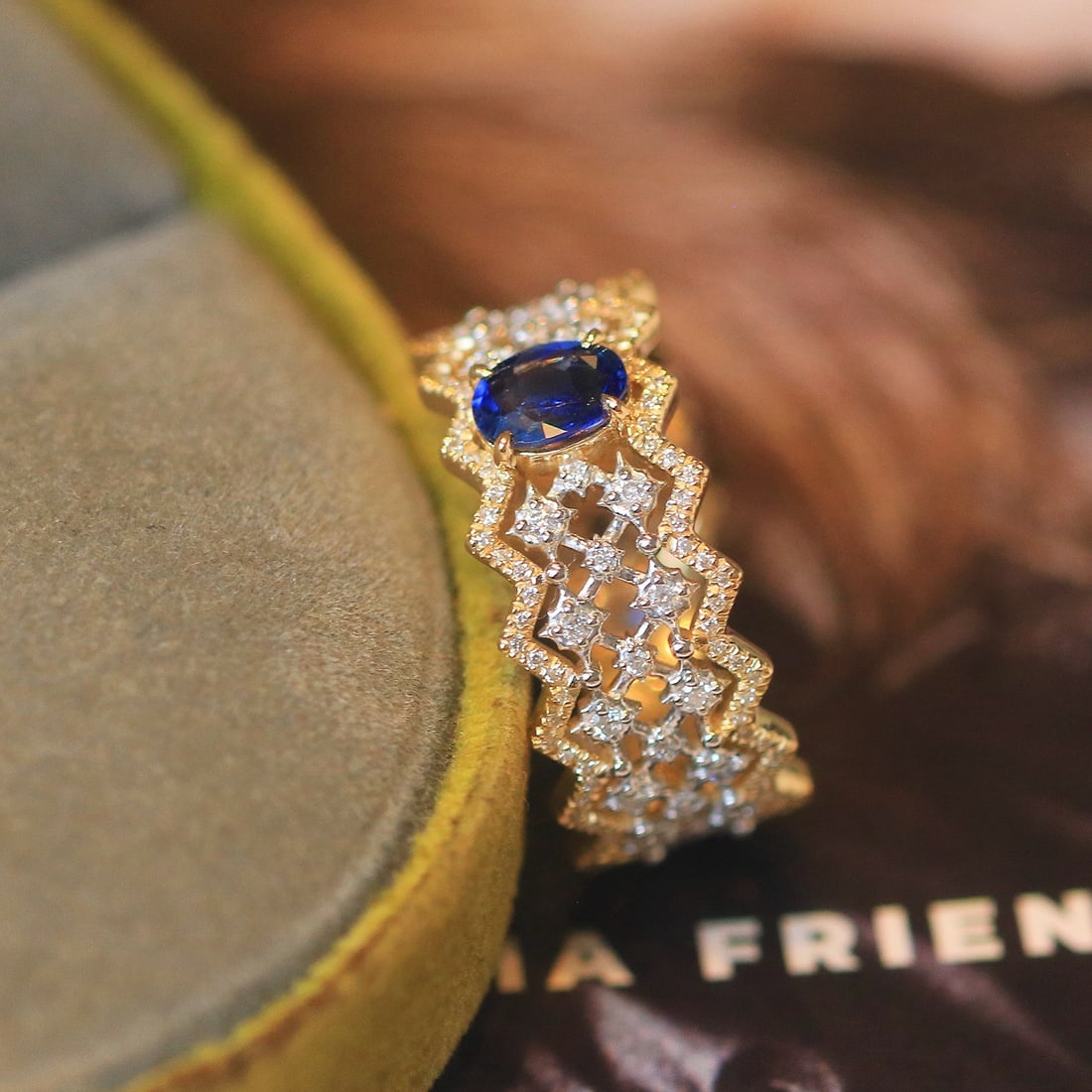 14k Gold 1.05 Ctw Natural Sapphire & Diamond Ring - 3