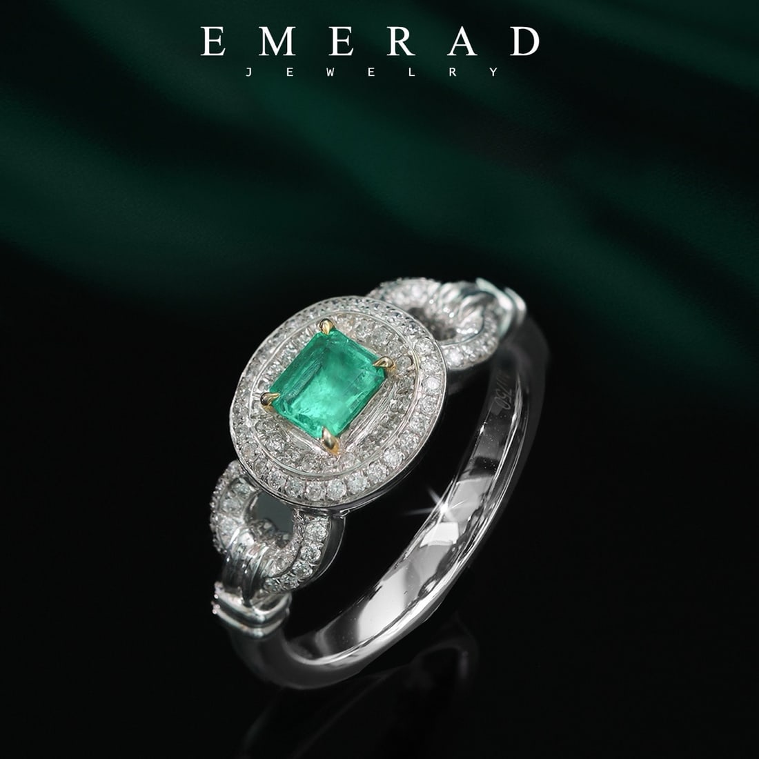 14k Gold 0.66 Ctw Natural Emerald & Diamond Ring: Ref:231178060 // gold content:14k gold // ring size:7. 25us // // main gemstone:emerald // shape:octagonal // carat weight:0. 43ct // color:green // treatment:natural // // adjacent gemstone 2 :
