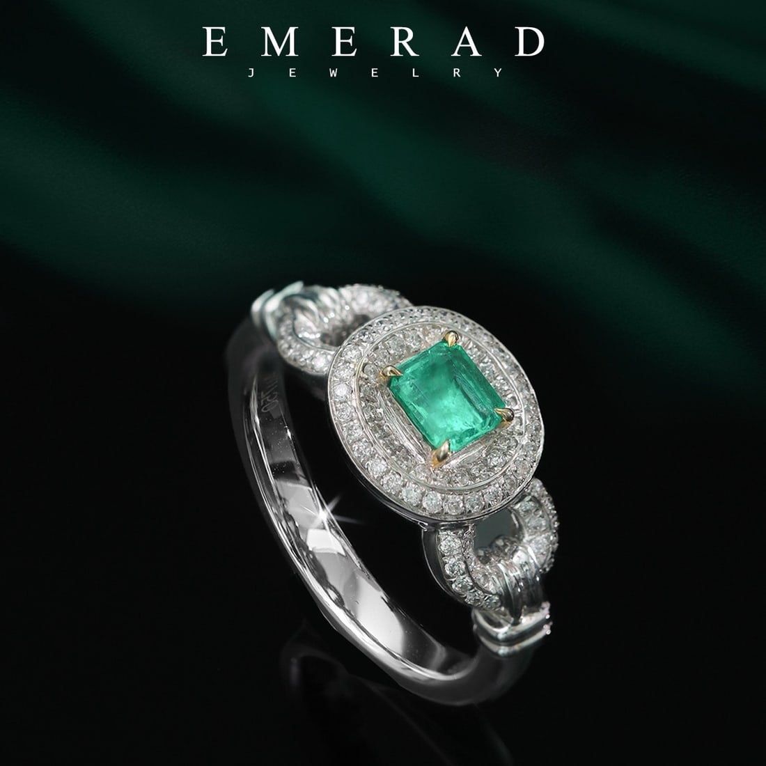 14k Gold 0.66 Ctw Natural Emerald & Diamond Ring - 2