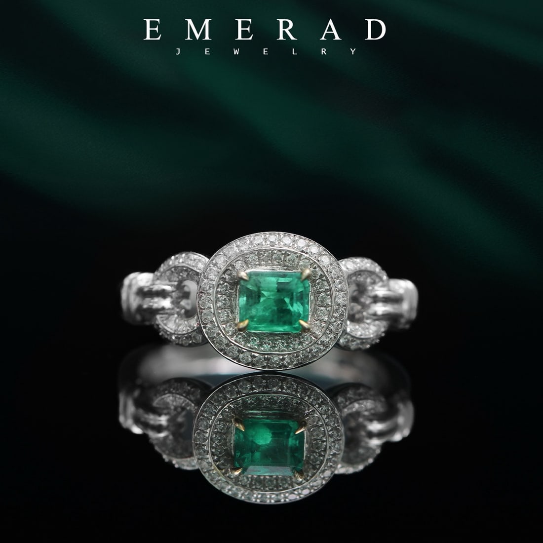 14k Gold 0.66 Ctw Natural Emerald & Diamond Ring - 3