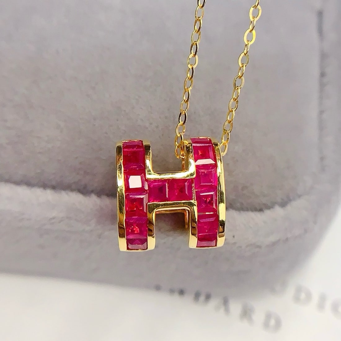 14k Gold 1.5 Ct Natural Ruby Necklace - 5