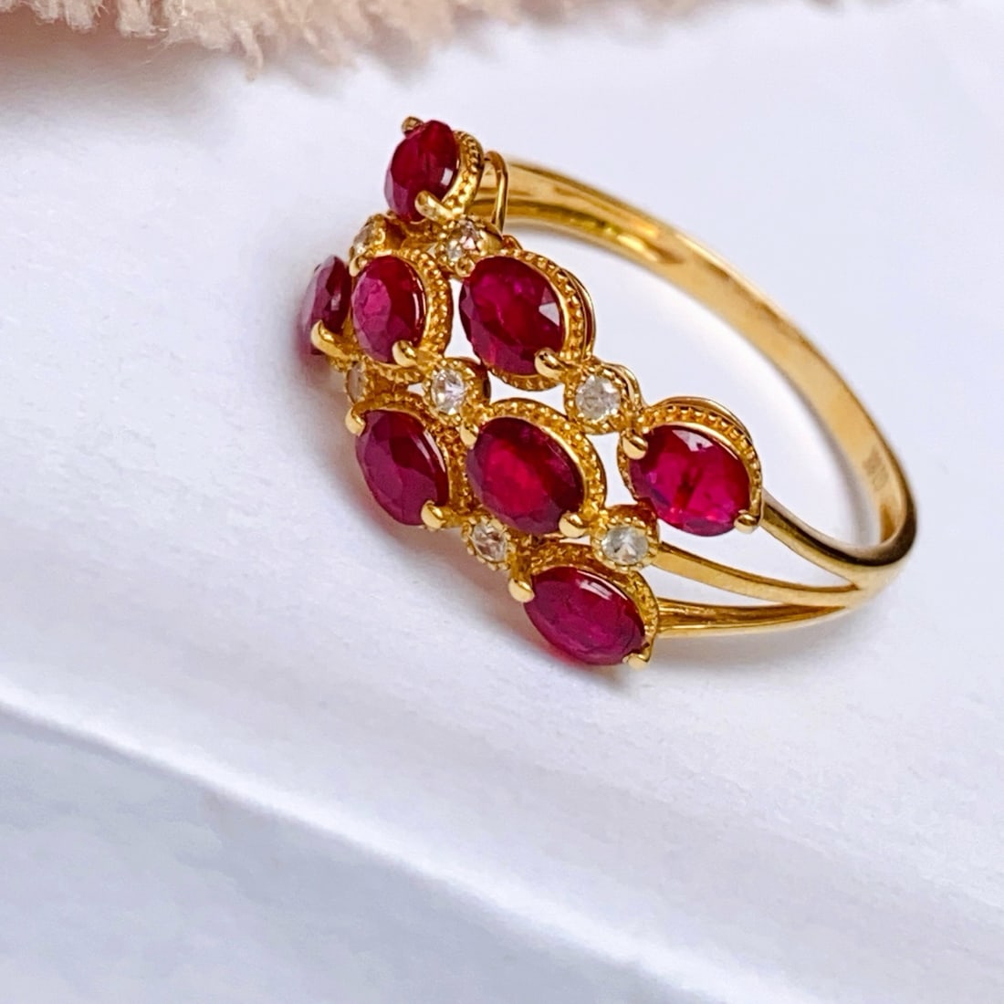 14k Gold 1.85 Ct Natural Ruby & Sapphire Ring - 2