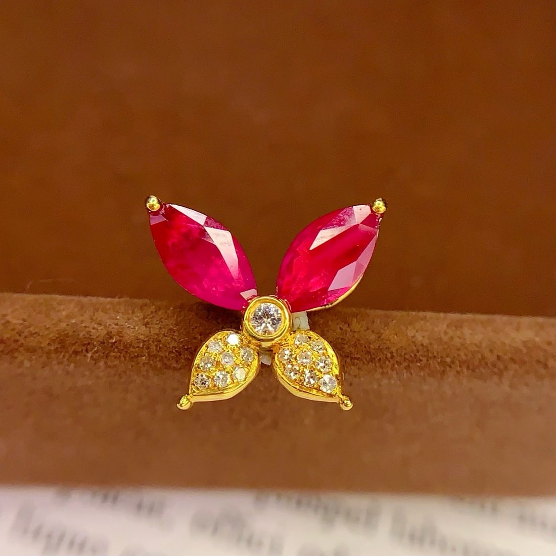 14k Gold 1.45 Ct Natural Ruby & Diamond Pendant( Without Chain ) - 2