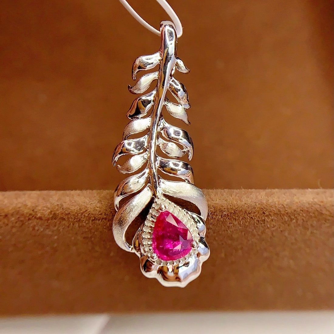 14k Gold 0.55 Ct Natural Ruby Pendant( Without Chain ) - 5