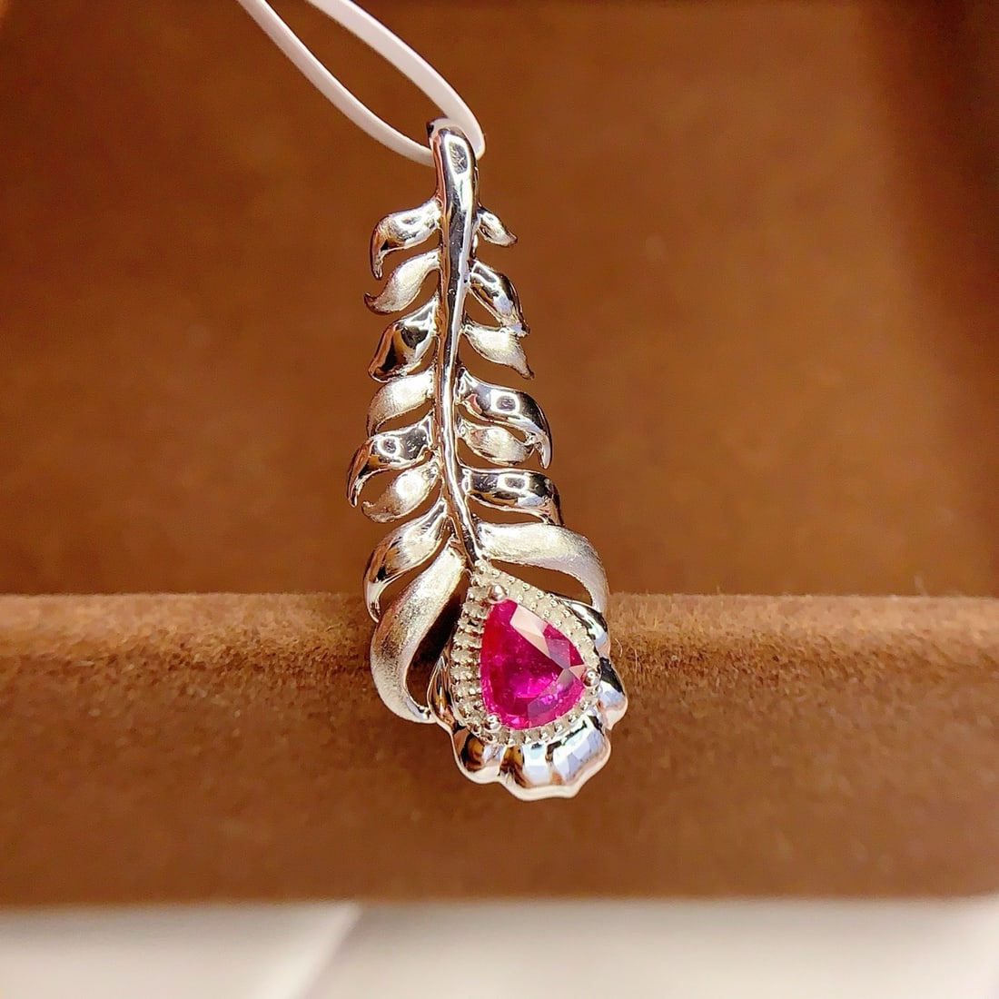 14k Gold 0.55 Ct Natural Ruby Pendant( Without Chain ) - 6