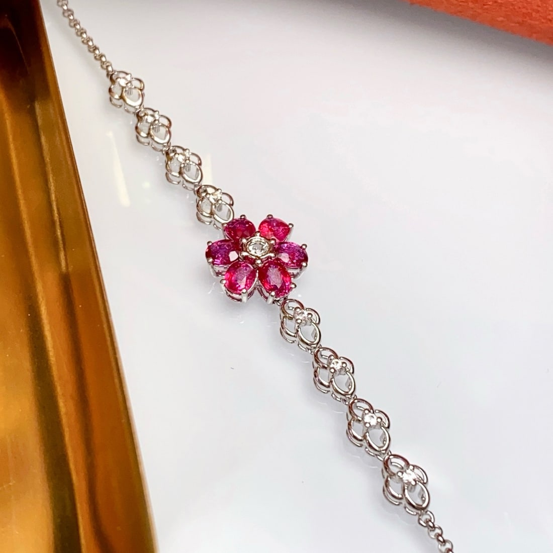 14k Gold 2.30 Ct Natural Ruby & Sapphire Bracelet - 4