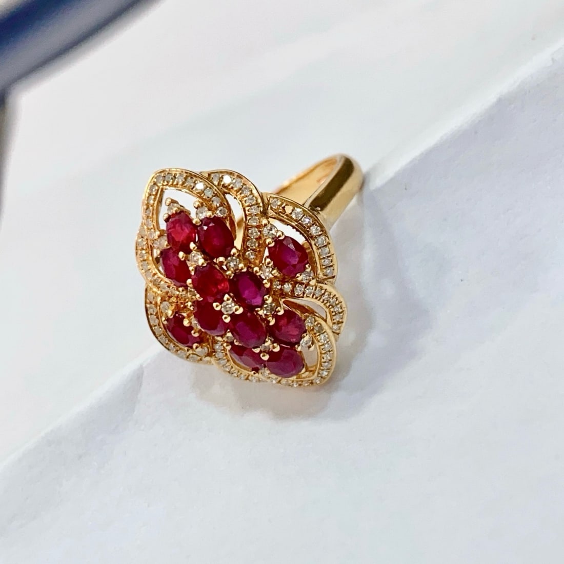 14k Gold 2.00 Ct Natural Ruby & Diamond Ring - 3
