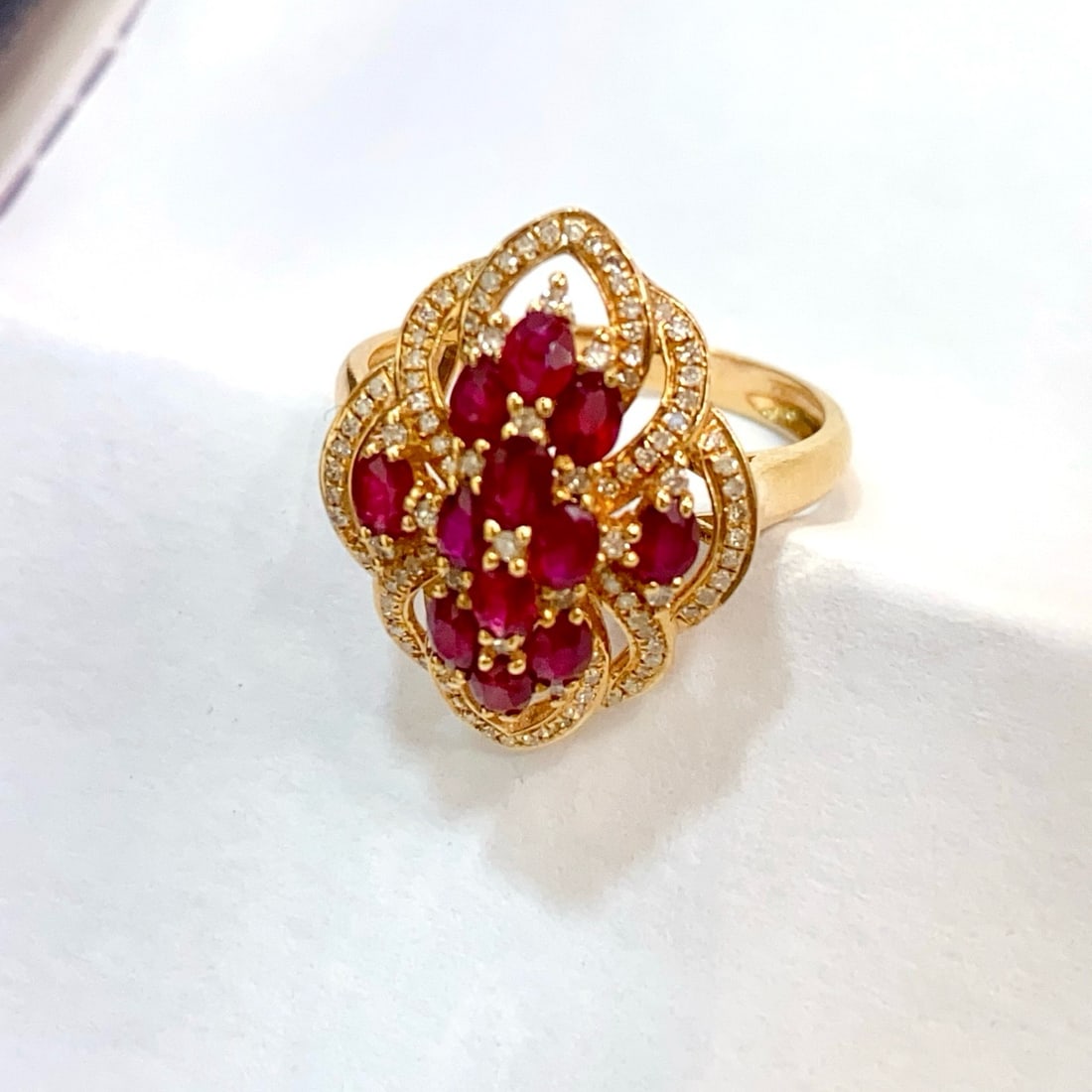 14k Gold 2.00 Ct Natural Ruby & Diamond Ring - 4