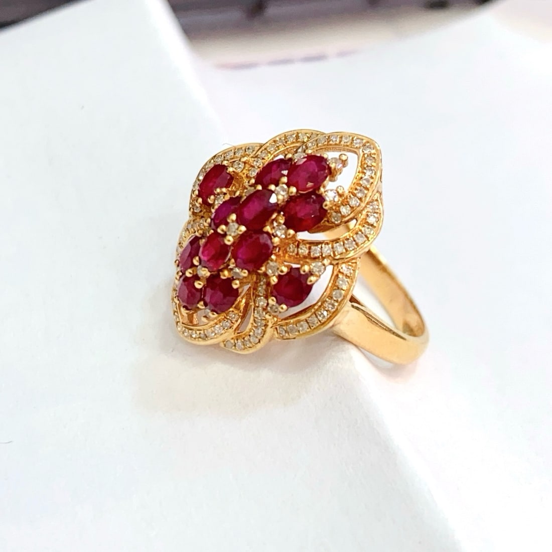 14k Gold 2.00 Ct Natural Ruby & Diamond Ring - 6