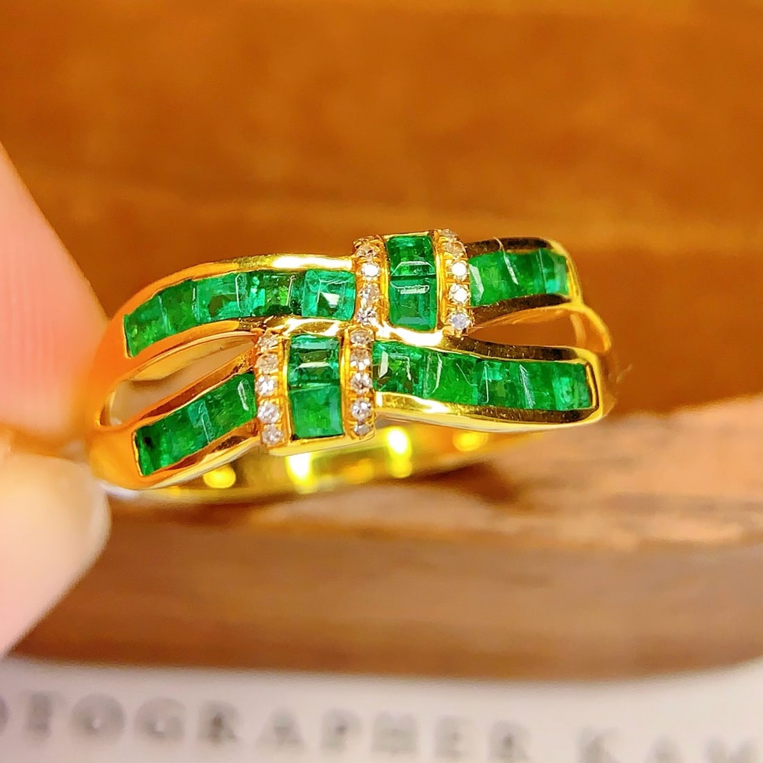 14k Gold 1.5 Ct Natural Emerald & Diamond Ring - 3