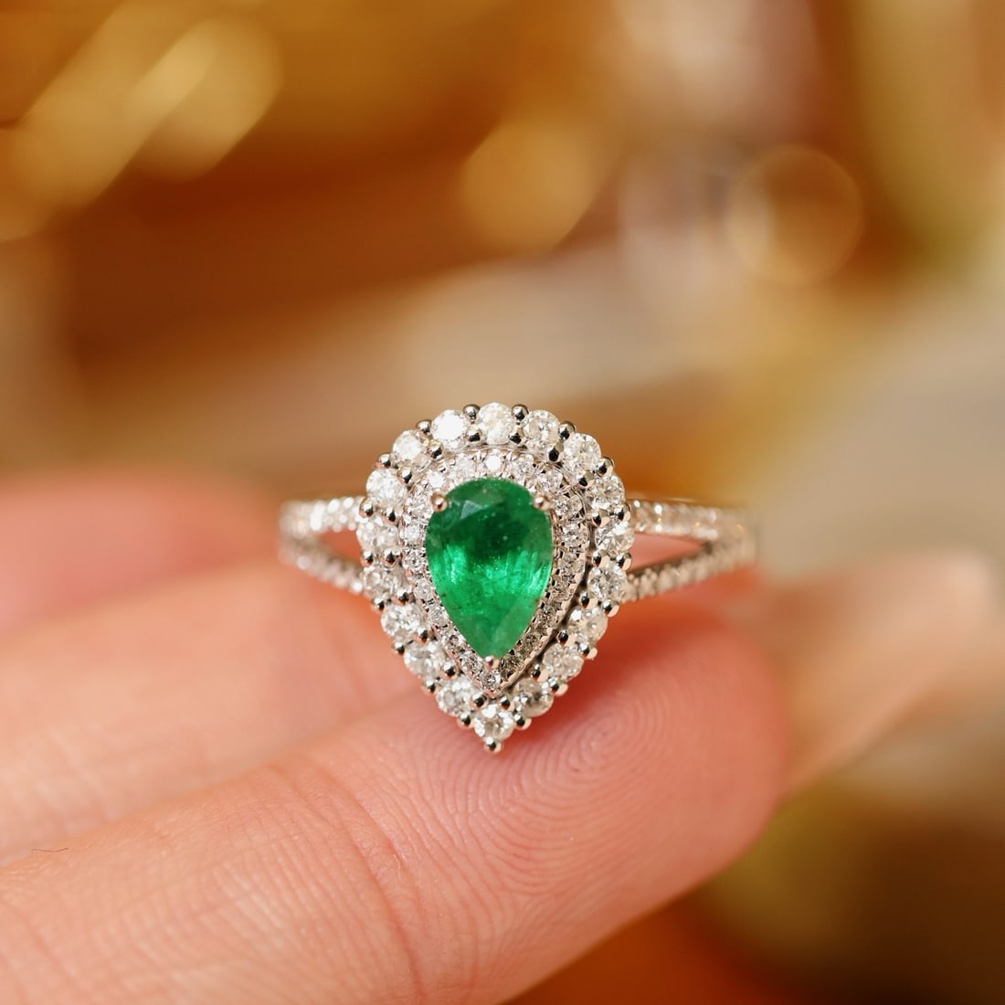 14k Gold 1.41 Ctw Natural Emerald & Diamond Ring - 5