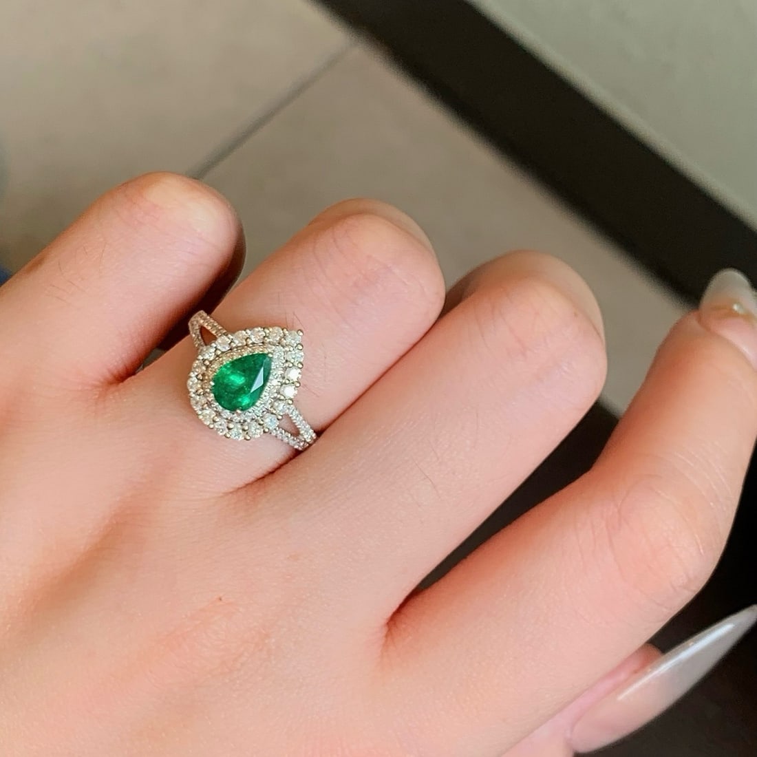 14k Gold 1.41 Ctw Natural Emerald & Diamond Ring - 7