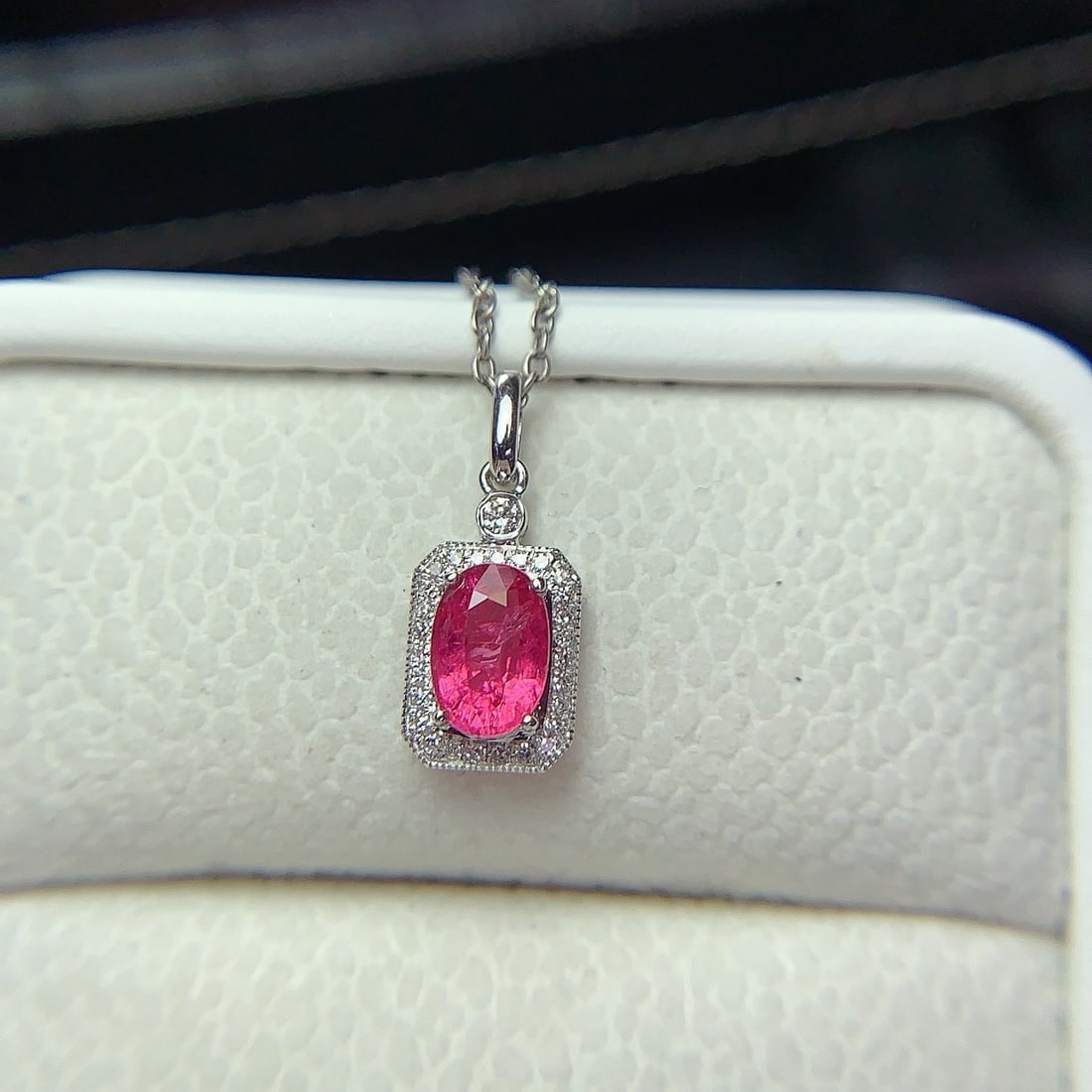 14k Gold 0.92 Ct Natural Spinel & Diamond Pendant( Without Chain ) - 6