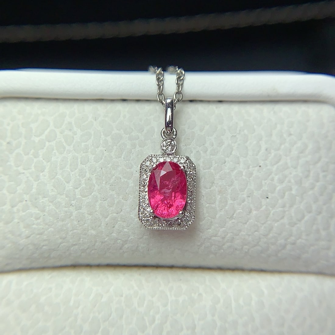 14k Gold 0.92 Ct Natural Spinel & Diamond Pendant( Without Chain ) - 8