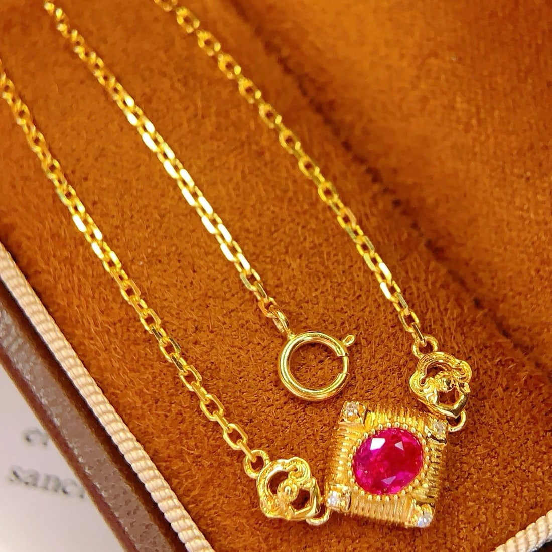 14k Gold 0.5 Ct Natural Ruby & Diamond Bracelet - 2
