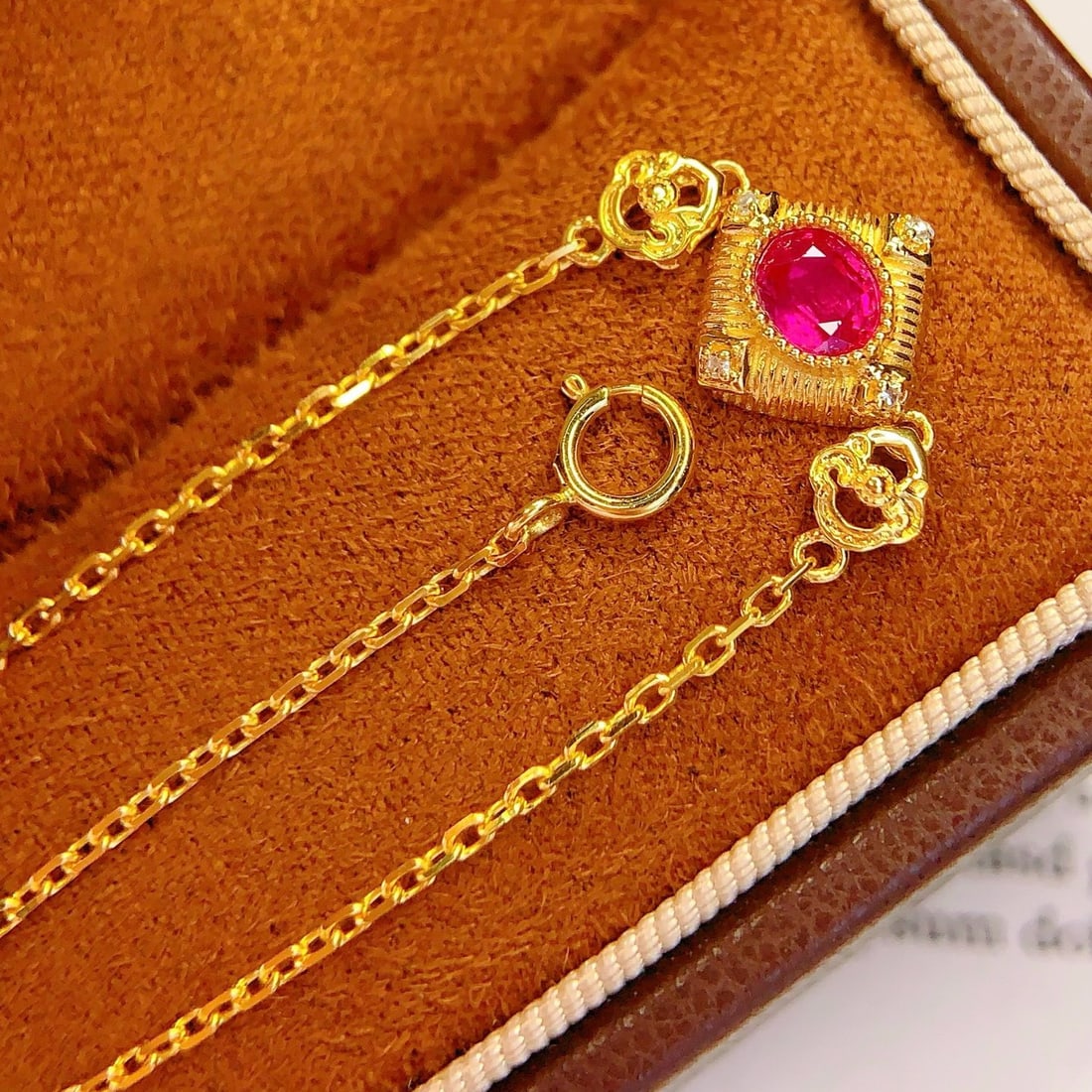 14k Gold 0.5 Ct Natural Ruby & Diamond Bracelet - 4