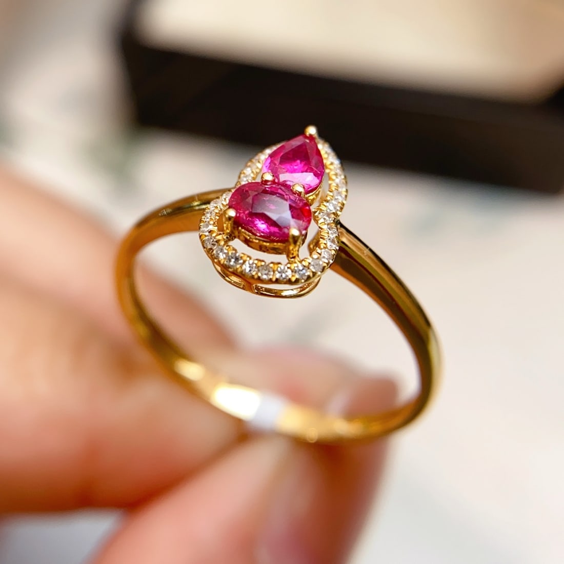 14k Gold 0.75 Ct Natural Ruby & Diamond Ring - 3