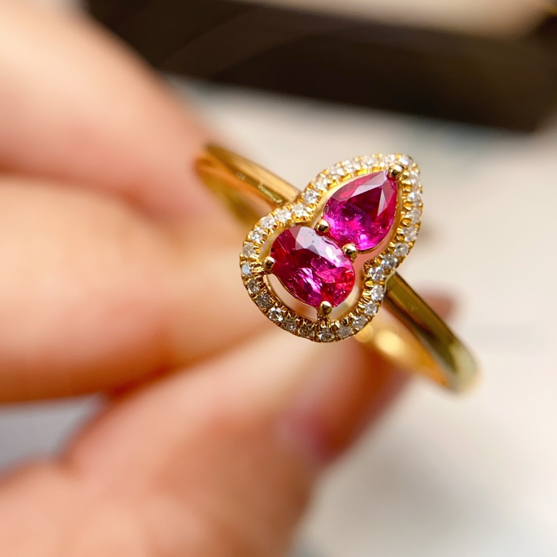 14k Gold 0.75 Ct Natural Ruby & Diamond Ring - 4