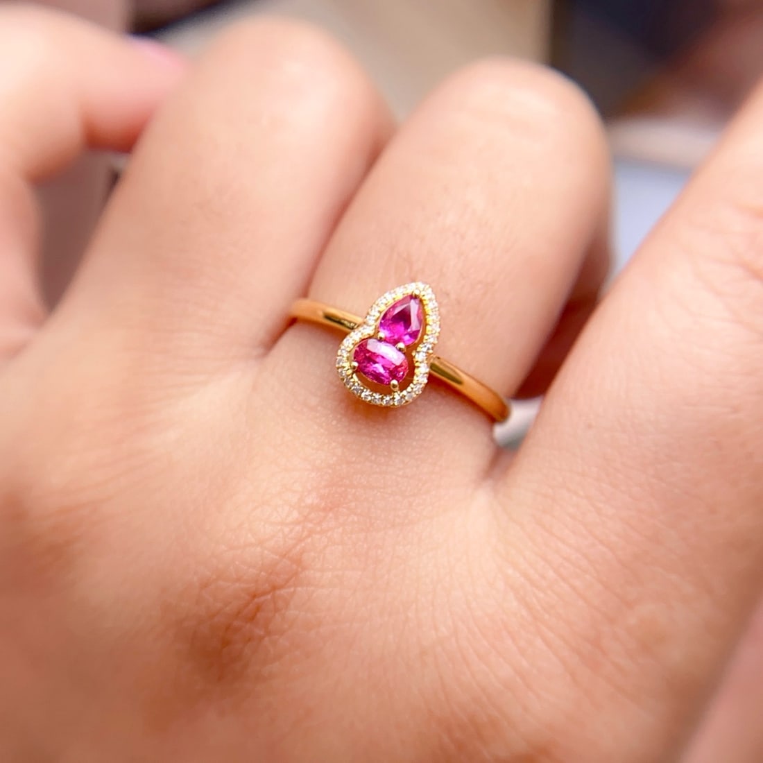 14k Gold 0.75 Ct Natural Ruby & Diamond Ring - 5